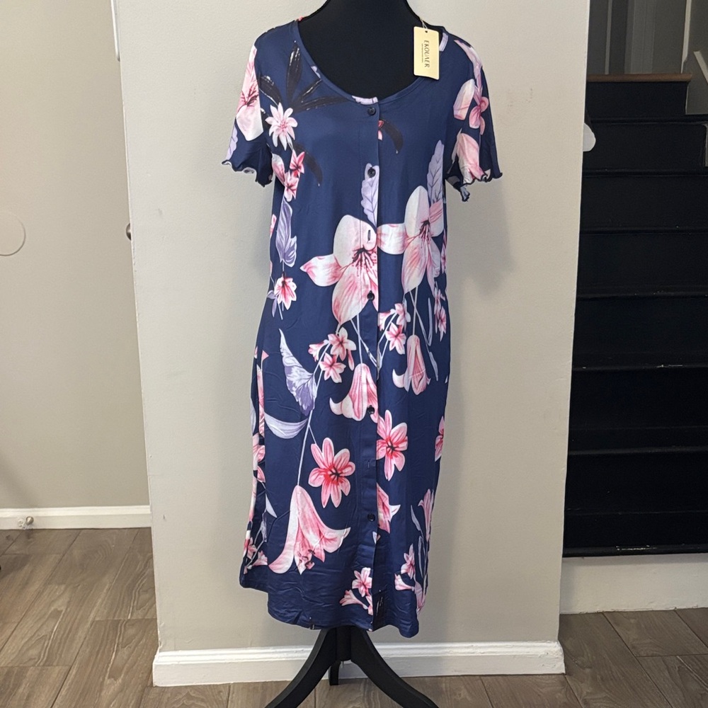 Floral Button-Down Nightgown